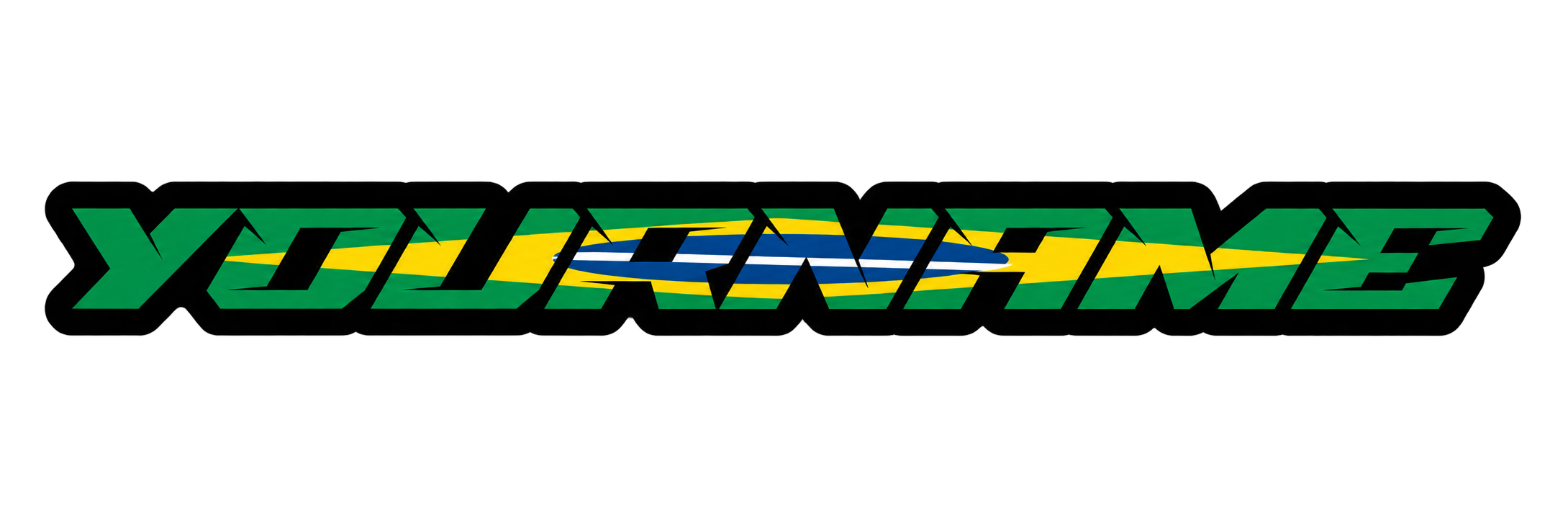 Straight Helmet Name custom graphics example