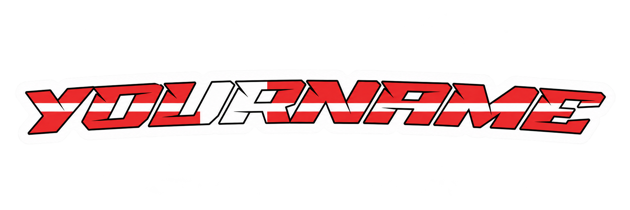 Curved Helmet Name custom graphics example